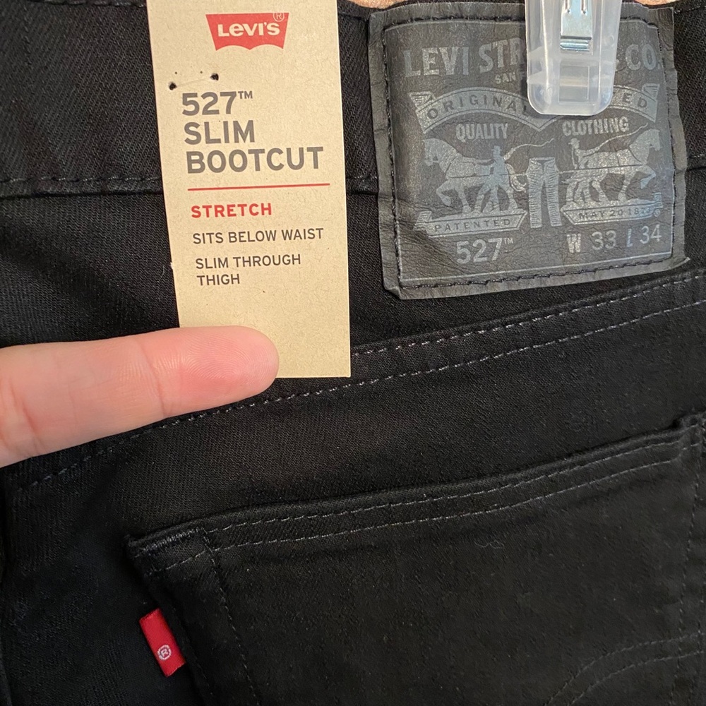 NWT Levi’s 527 Slim Fit Bootcut Black Stretch Jean - Picture 5 of 7